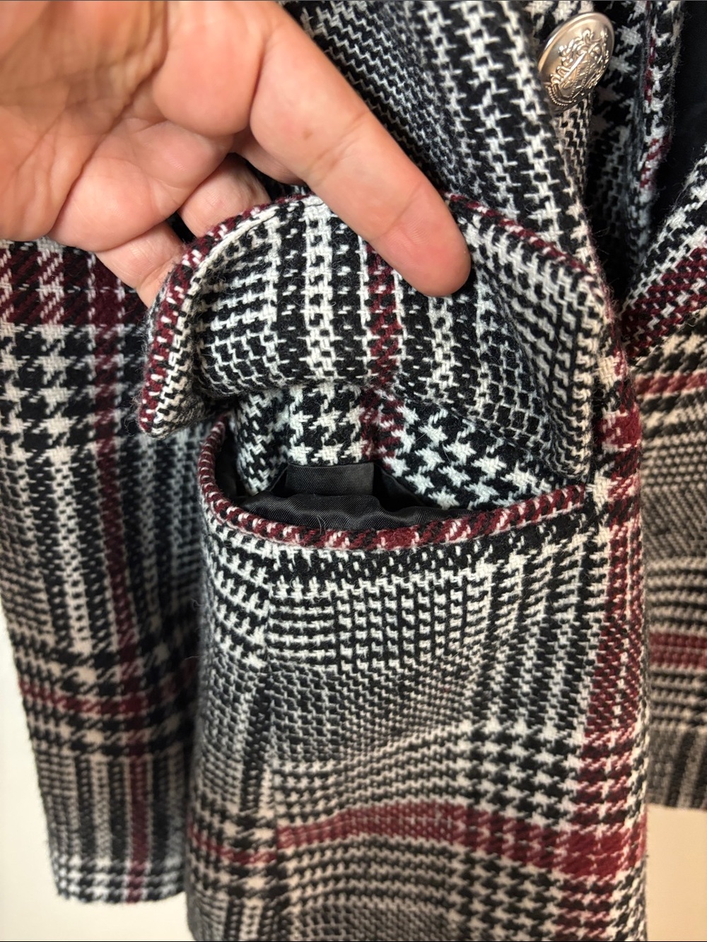 Vintage-Inspired Bagatelle Plaid Double-Breasted Blazer L NWT - Picture 10 of 16